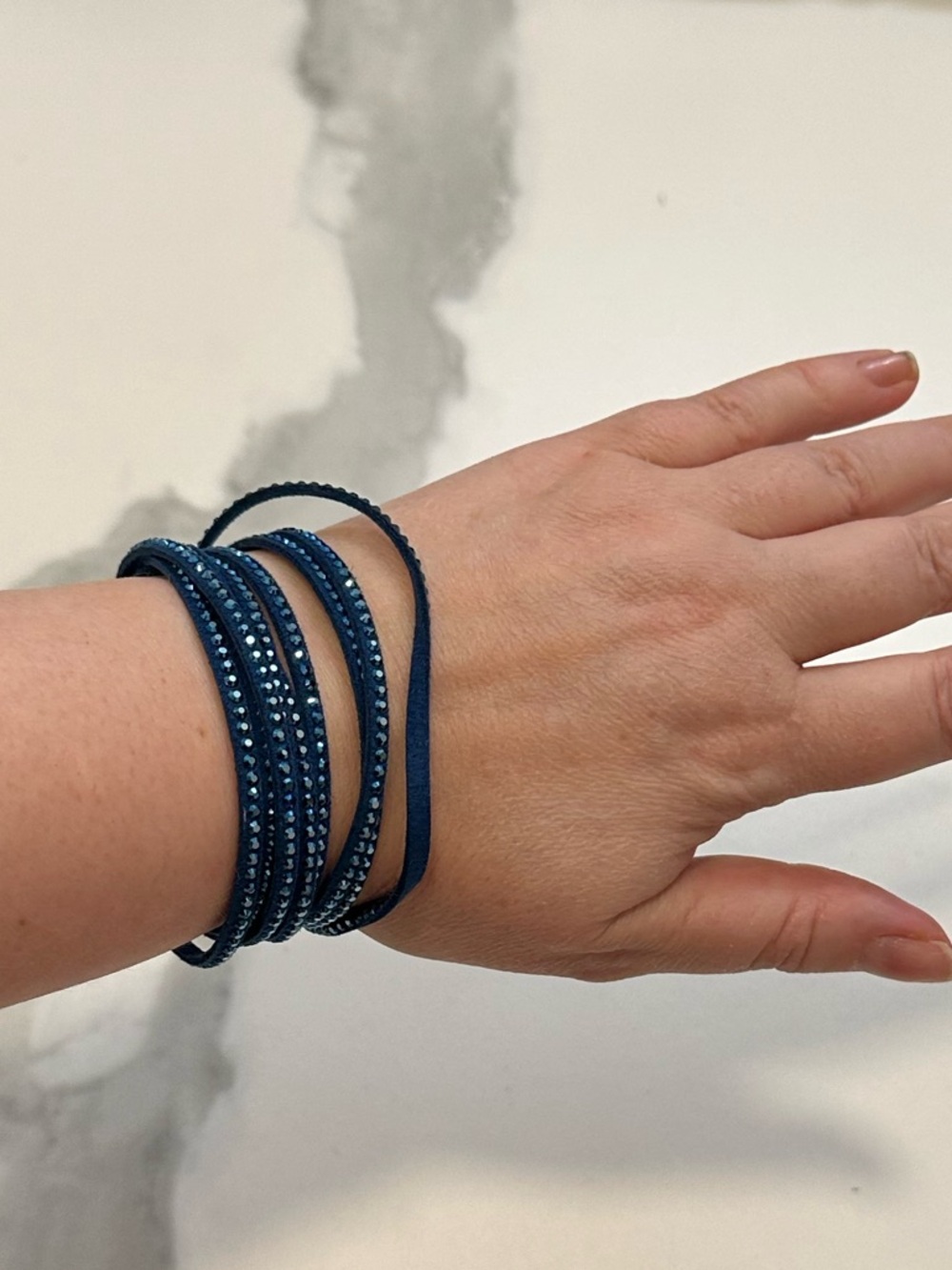Touchstone Swarovski Crystal Navy Blue Wrap Bracelet